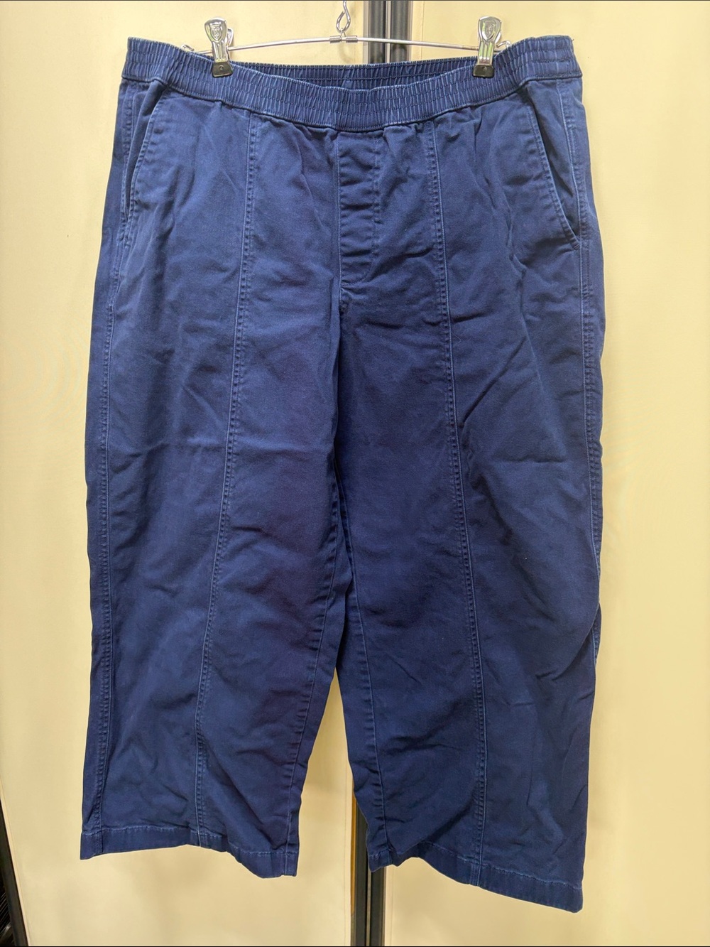 Lands' End Women's Navy Elastic-Waist Jogger Pants